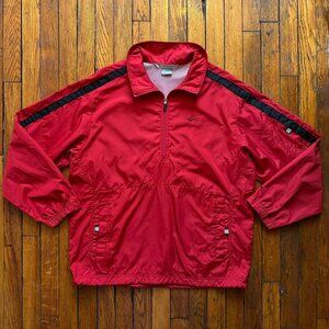 Vintage Y2K Nike Silver Tag 1/4 Zip Anorack Vented Windbreaker Jacket Men Medium